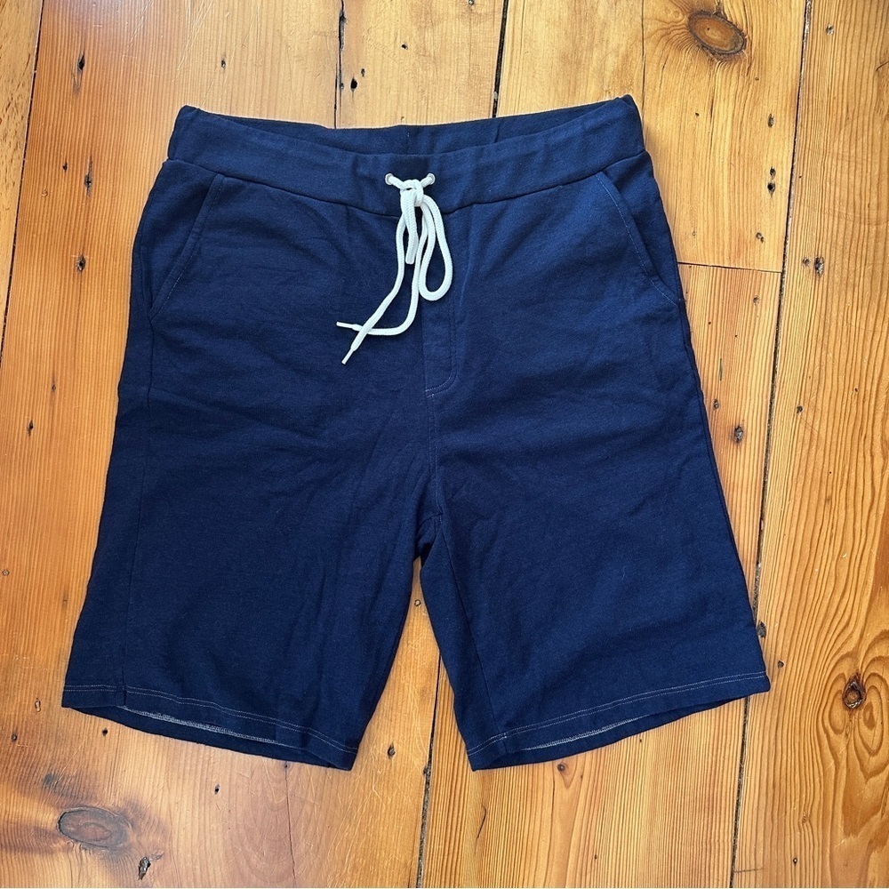 Monrow Classic Men's Gym Shorts Indigo Navy 9" Inseam NWT Size XL